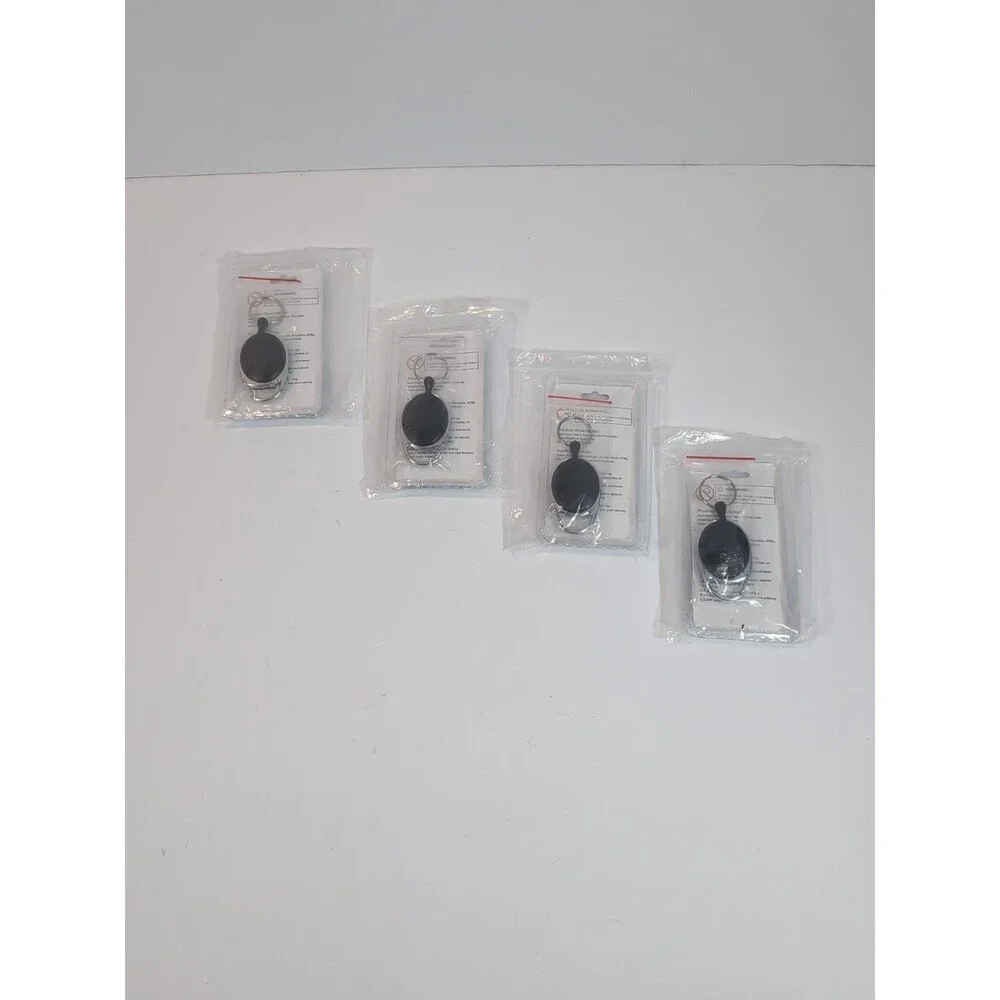 4x Lot No Touch Door Opener Tool And Retractable Keychain Zinc Alloy Silicone